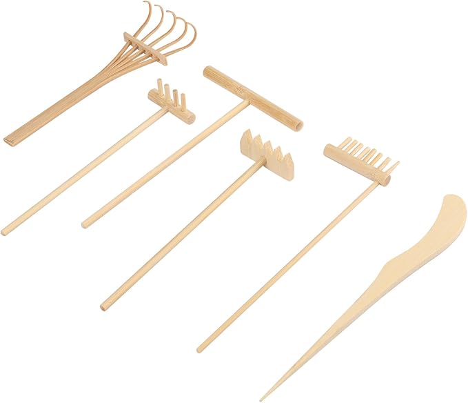 24 PCS DIY Sand Zen Garden Tools, Mini Zen Garden Rake Sets for Serenity and Spiritual Meditation, Tasteful and Elegant Zen Garden Accessories for Home Decor, and Father or Mother's Gift, by GNIEMCKIN