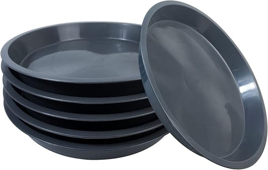 6 Pack Plant Saucer 4 6 8 10 12 14 16 18 20 22 Inch Plastic Plant Tray, Sturdy and Durable Flower Pot Container Accessories Plant Pot Saucers for Indoor and Outdoor (6 Inch, Gray)