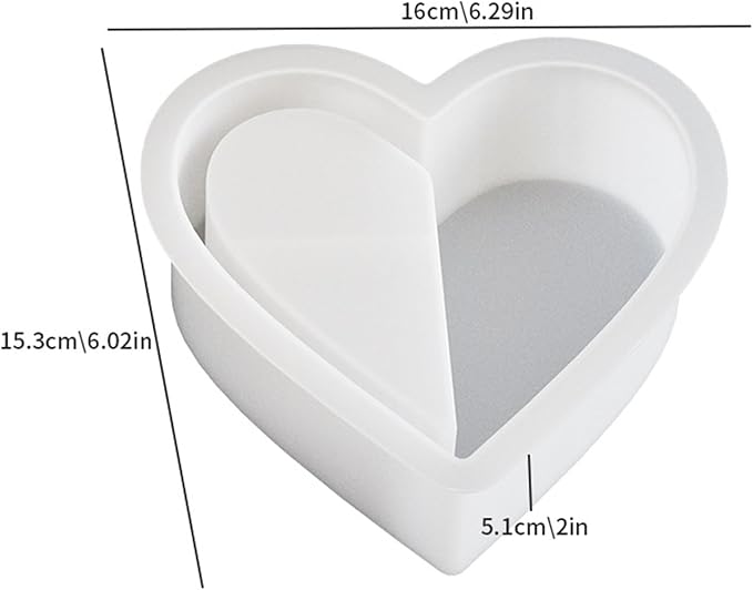 Wehous Large Heart Shape Silicone Planter Molds, Unique Heart Container Casting Mold for Epoxy Resin Concrete Cement, Big Storage Bowl Candle Holder Plant Pot Mold DIY Valentine'S Day Art Crafts Decor