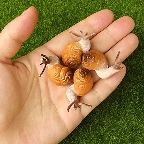 Acxico 5Pcs Cute Small Snail Lifelike Fairy Garden Terrarium Decor Figurine Animal Toys