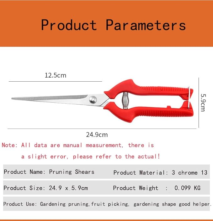 2 PACK Extended-model Stainless Steel Multifunctional Garden Pruning Shears. Use-pruning Flowers, Trees, Fruits, Vegetables, Herbs; Suitable for Home, Garden, Agriculture, Flower Shop, Etc.