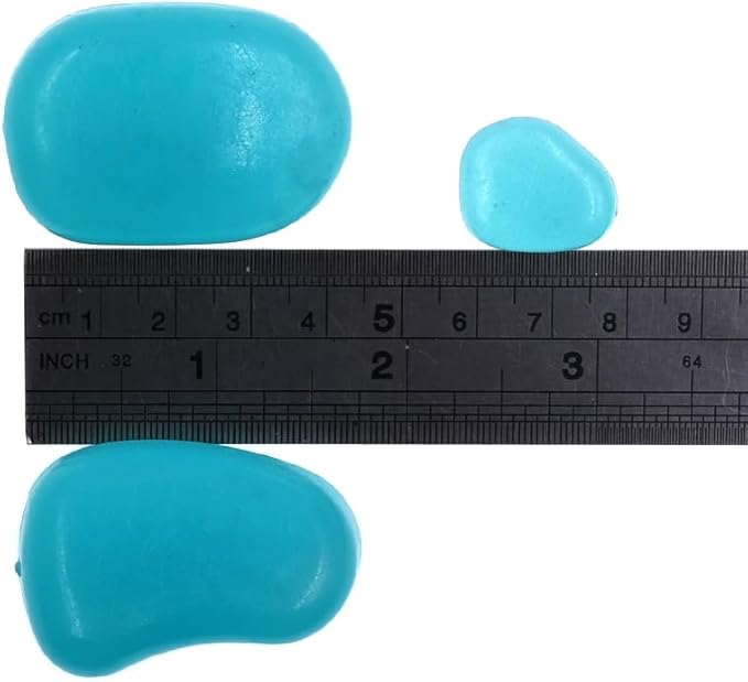 QTTLLI 20Pcs Large Glow Pebbles Glow in The Dark Decorative Stones Rocks for Garden Path Walkway Yard Fish Tank, 1.7",Mixed Color