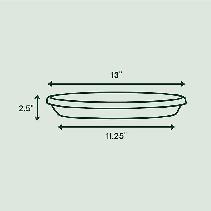 Bloem Terra Resin Saucer Tray: 11.25" Bottom Width - Navy Blue - Matte, Durable, Ribbed Bottom, Indoor and Outdoor, Fits 14" Terra Pots