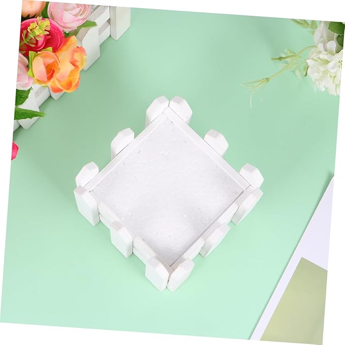 EXCEART 3Pcs Small Bamboo Wooden Flower Pots with Artificial Succulent Plants and Moss Fake Flowers Vase for Home Garden Tabletop Decor