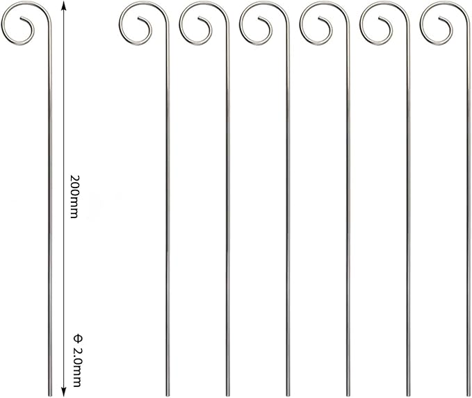 20 Pcs Silver 20cm Plant Label Hooks, Garden Markers Stake Holder Hanger Sign, Rustproof Deformed Hooks Hanging Rods for Flower Planter, Plant Labels