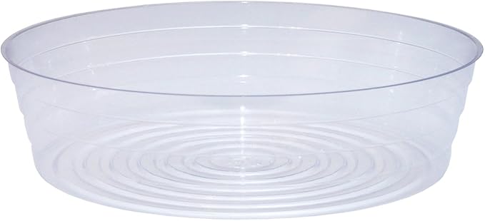 Curtis Wagner Plastics Plant Tray Basket Liner (5-Pack) - Clear, Deep (Diameter: 12.25" Base, 14" Top, 3.62" Depth) Thin Plastic Liners for Planters for Indoor/Outdoor Plant Pots