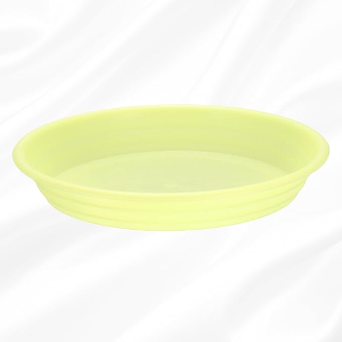 HARFINGTON Plastic Plant Saucer 5.2" Round Drip Trays Flower Pot Saucers Flower Base Bottom Drainage Tray for Indoors Outdoors Planters, Apricot Yellow