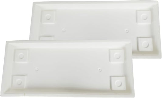 The HC Companies 23.5 Inch Venetian Rectangular Plant Saucer, Lightweight UV-Resistant Plastic Outdoor & Indoor Flower Pot Tray, 2-Pack Plant Pot Trays for Garden & Home Decor, White