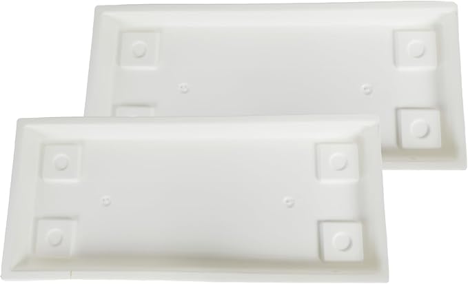 The HC Companies 29.5 Inch Venetian Rectangular Plant Saucer, Lightweight UV-Resistant Plastic Outdoor & Indoor Flower Pot Tray, 2-Pack Plant Pot Trays for Garden & Home Decor, White