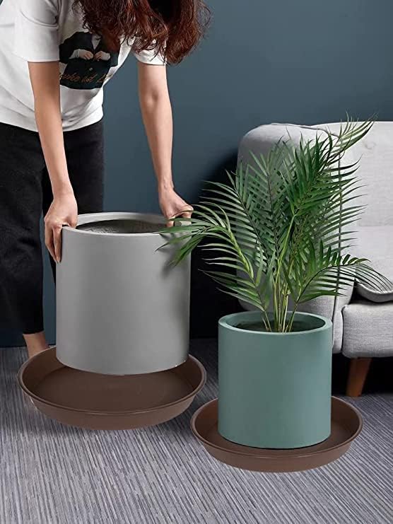 6 Pack of 10 inch Plant Saucer, Heavy Duty Plastic Plant Saucer 10 inch Round, Plant Tray for Pots, Flower Plant Saucers for Indoors, Plant Trays for Planter 8"/9"/10" (10", Chocolate)