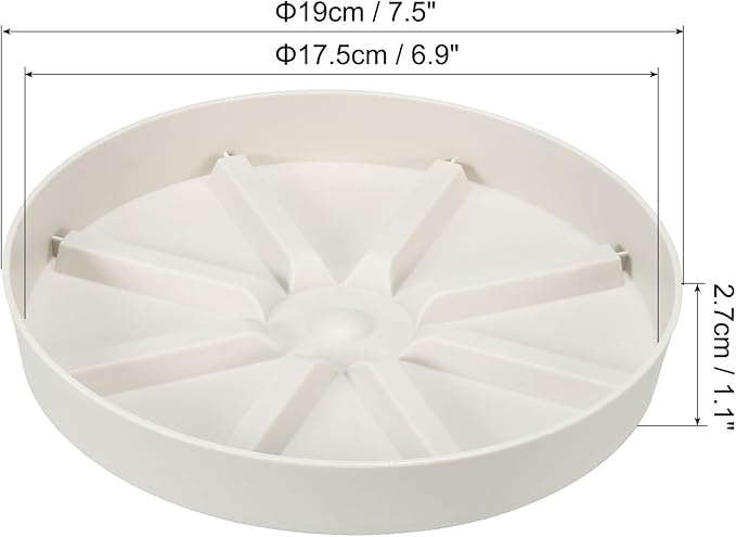 PATIKIL 7.5 Inch Plant Saucers Tray, 2Pcs Durable Plastic Round Flower Pot Drip Tray Thicker Anti-Rot Root for Indoors Outdoors Home Garden, Beige