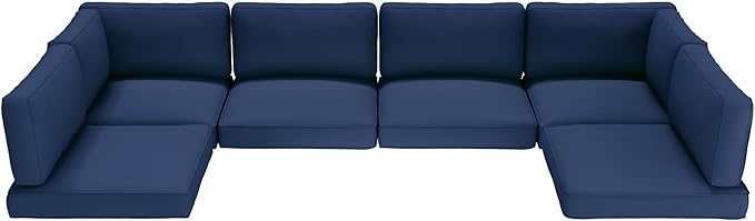 Betterland Outdoor Cushions for Patio Furniture, Replacement Patio Cushions for Outdoor Sectional, Water-Resistant and Spongy Cushions for Patio Sofa Sets, Dark Blue, 14 Pieces