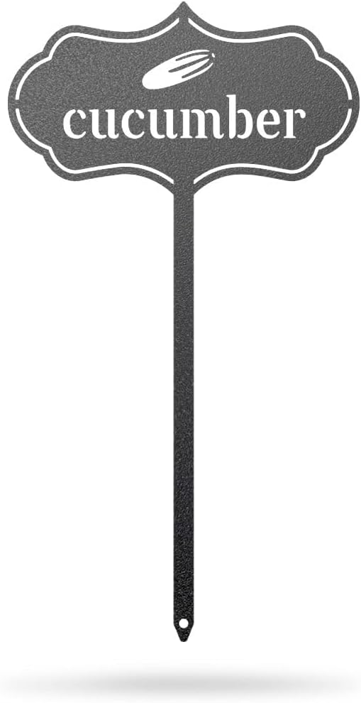 RealSteel - Seed & Plant Markers - Indoor/Outdoor Herb Garden Stakes - Elegant Fruit/Vegetable Seed Labels - Durable Plant Tags for Pots - Classy Design for Farmhouse/Greenhouse (Cucumber)