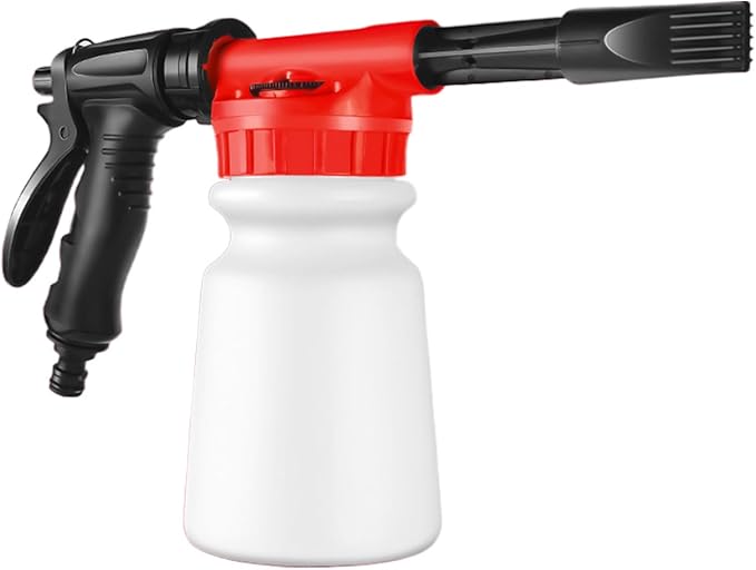 Foam Cannon - 1L Handheld Pressurized Sprayer, Garden Foaming Sprayer, Soap Washer Tool | Car Cleaning Hose Attachment, Automobile Detailing Accessory, Use for Home Driveway Garage Washing