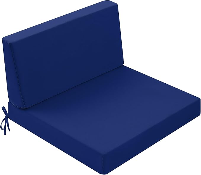 Outdoor Cushions for Patio Furniture, Outdoor Seat and Back Cushion, Waterproof Hampton Bay Deep Seat Replacement Couch Cushions for Garden Lawn, 28.5x28.5 Navy