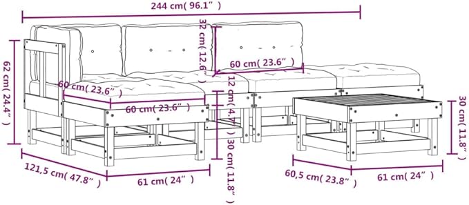Garden Lounge Set White Garden Seating Ensemble Outdoor Furniture Set for Pond Deck