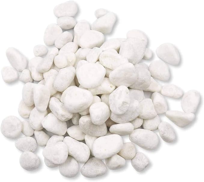 Around 5 Pounds of Matte White Decorative Stones - Perfect for Aquariums, Vase Fillers, Table Scatter, Much More!(Panacea White River Stone)