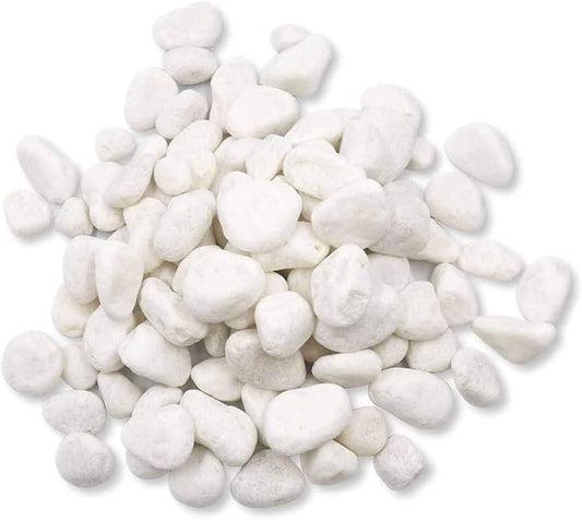 Around 5 Pounds of Matte White Decorative Stones - Perfect for Aquariums, Vase Fillers, Table Scatter, Much More!(Panacea White River Stone)