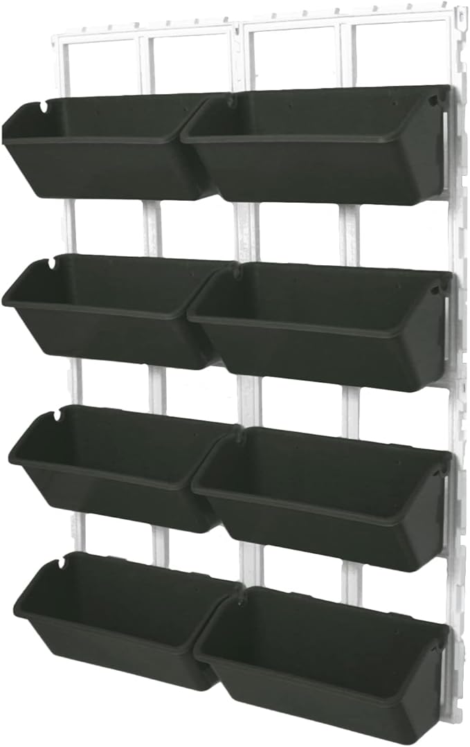 Vertical Wall Planter 8 Pockets Indoor Outdoor, Army Green Garden Planter with Detachable Hooks & 4 Plugs, Heavy Duty 70lbs Wall Mounted for Flowers Herbs Vegetables, 41.7" H
