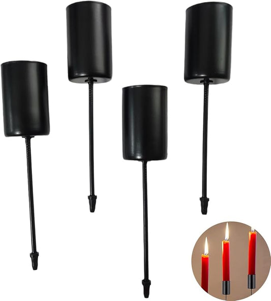 4 Pack Candle Holder Stakes Taper Candlestick Holders with Spike Metal Heavy Duty Pillar Candles Stand Base for Floral Table Centerpiece Garden Wedding Party Anniversary (4 Pack)