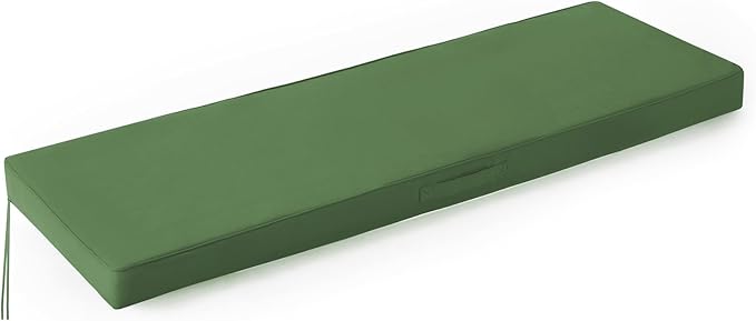 Outdoor Bench Cushions for Outdoor Furniture, 42x18x3 Inch, Waterproof Bench Pillow, Fade Resistant Long Bench Seat Pads for Garden, Indoor, Porch Swing, Army Green