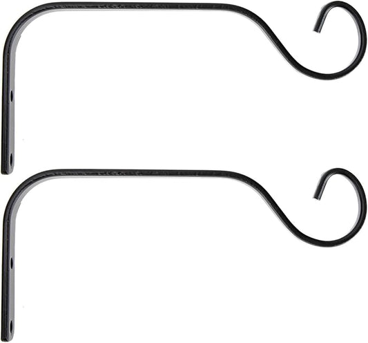 Milisten 2pcs 7.3-inch Iron Hanging Plant Brackets Wall-Mounted Upturned Hooks for Outdoor Lanterns Planters Garden Décor Vintage Black Storage Rack