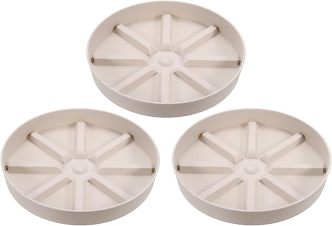PATIKIL Plant Pot Saucers 7.5 Inch, 3 Pack Plastic Round Plant Pot Thicker Flower Drip Tray for Indoor Outdoor, White