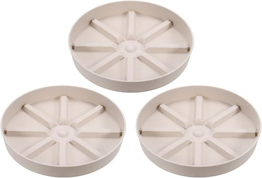PATIKIL Plant Pot Saucers 7.5 Inch, 3 Pack Plastic Round Plant Pot Thicker Flower Drip Tray for Indoor Outdoor, White