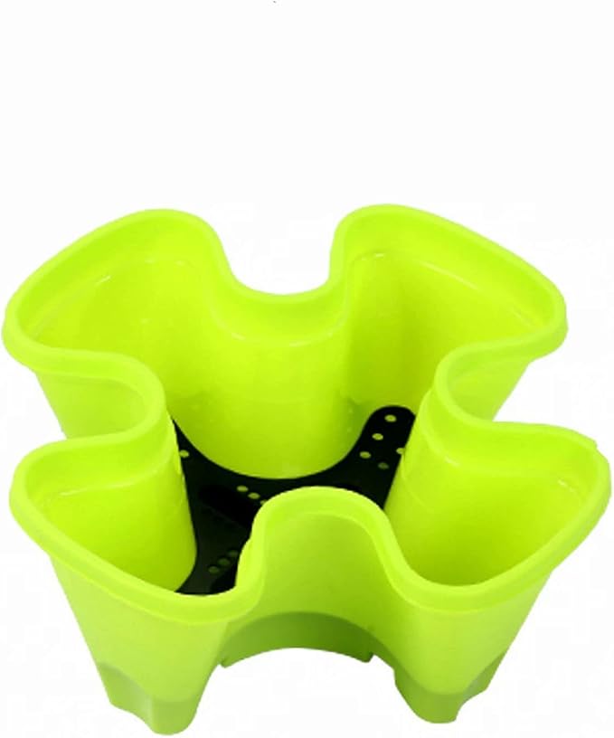 Tier Stacking Flower Pot Tower Stackable Vertical Plastic Garden Planter Vegetable Flower Strawberry Planter Pot Grow Fresh Herbs Indoor Outdoor,Green