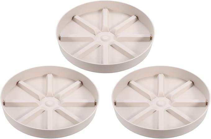 PATIKIL Plant Pot Saucers 9 Inch, 3 Pack Plastic Round Plant Pot Thicker Flower Drip Tray for Indoor Outdoor, White