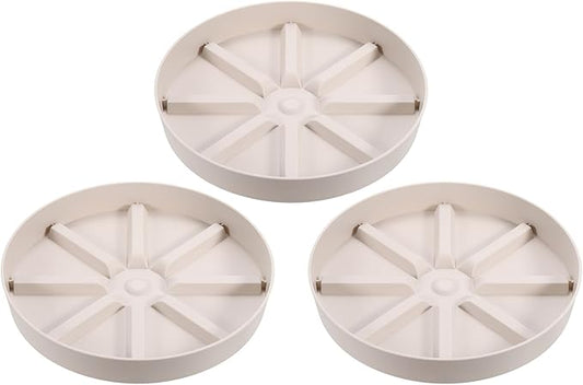 PATIKIL Plant Pot Saucers 9 Inch, 3 Pack Plastic Round Plant Pot Thicker Flower Drip Tray for Indoor Outdoor, White