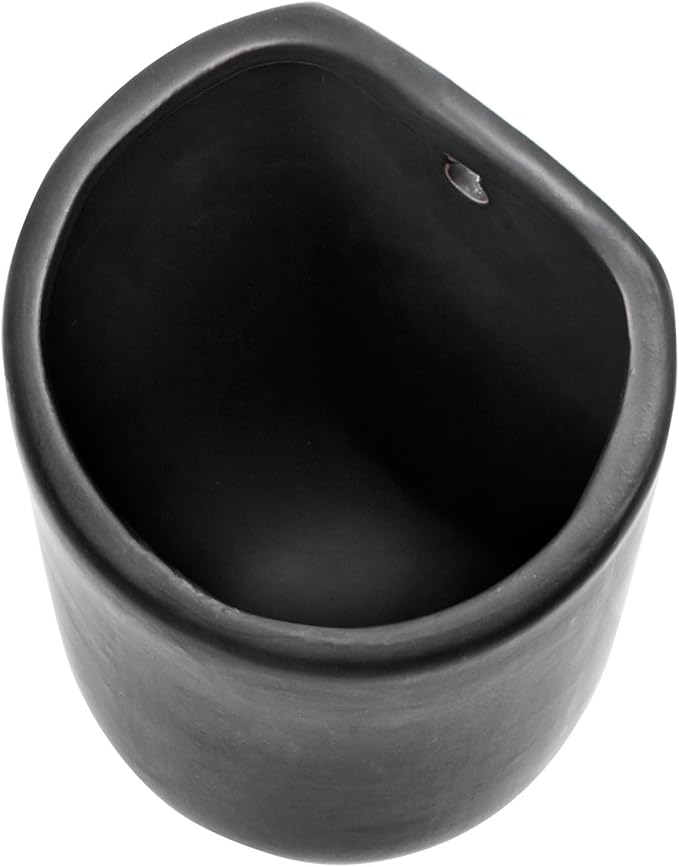 MyGift 7.5 Inch Wall Mounted Modern Matte Black Ceramic Cylindrical Plant Containers, Floating Succulent or Herb Planter Pots, Vertical Hanging Flower Vases, Set of 4