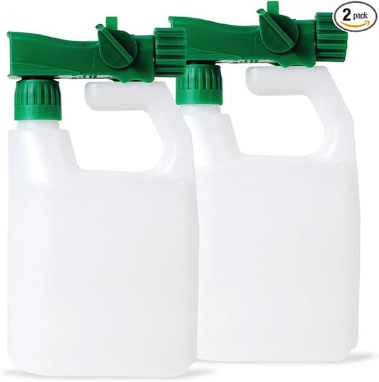 Humboldts Secret 2-Pack Garden Hose End Sprayer | Multipurpose Lawn Attachment with 100 to 1 Mixing Ratio | Garden Sprayer for Lawn Care, Fertilizing, Car Wash & Outdoor Use | 32 ounce