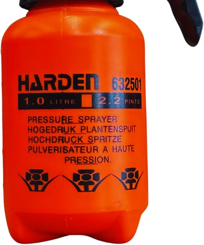 34oz (0.26 Gallon) Pump Sprayer, Handheld Garden Sprayer for Weeds, Plants, Lawn Care & Cleaning, Adjustable Pressure with Copper Nozzle