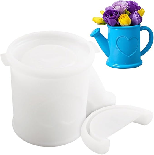 Watering Can Shape Container Resin Molds Candle Holder Silicone Mold Unique Storage Jar Succulent Planter Pot Mold Jewelry Trinket Tray Plate Mould Storage Box DIY Art Crafts for Resin Casting DIY
