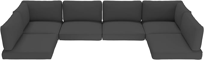 Betterland Outdoor Cushions for Patio Furniture, Replacement Patio Cushion for Patio Sofa Sets, Water-Resistant and Spongy Cushions for Outdoor Sectional（Dark Grey）