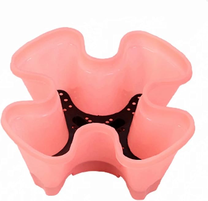 Tier Stacking Flower Pot Tower Stackable Vertical Plastic Garden Planter Vegetable Flower Strawberry Planter Pot-Space Saving Set, Pink
