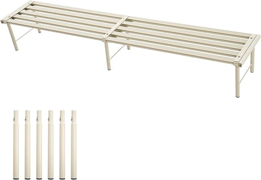 Metal Plant Stand, Rust-proof Aluminum Flower Pot Stand, Heavy Duty Planter Display Shelving for Patio Balcony Garden Living Room Decorative (White, 47.2 Inch)