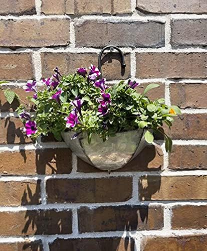 GIFTME 5 Set of 2 Galvanized Metal Umbrella Hanging Wall Planter Flower Holder Indoor or Outdoor Garden Succulent Wall Planter Set