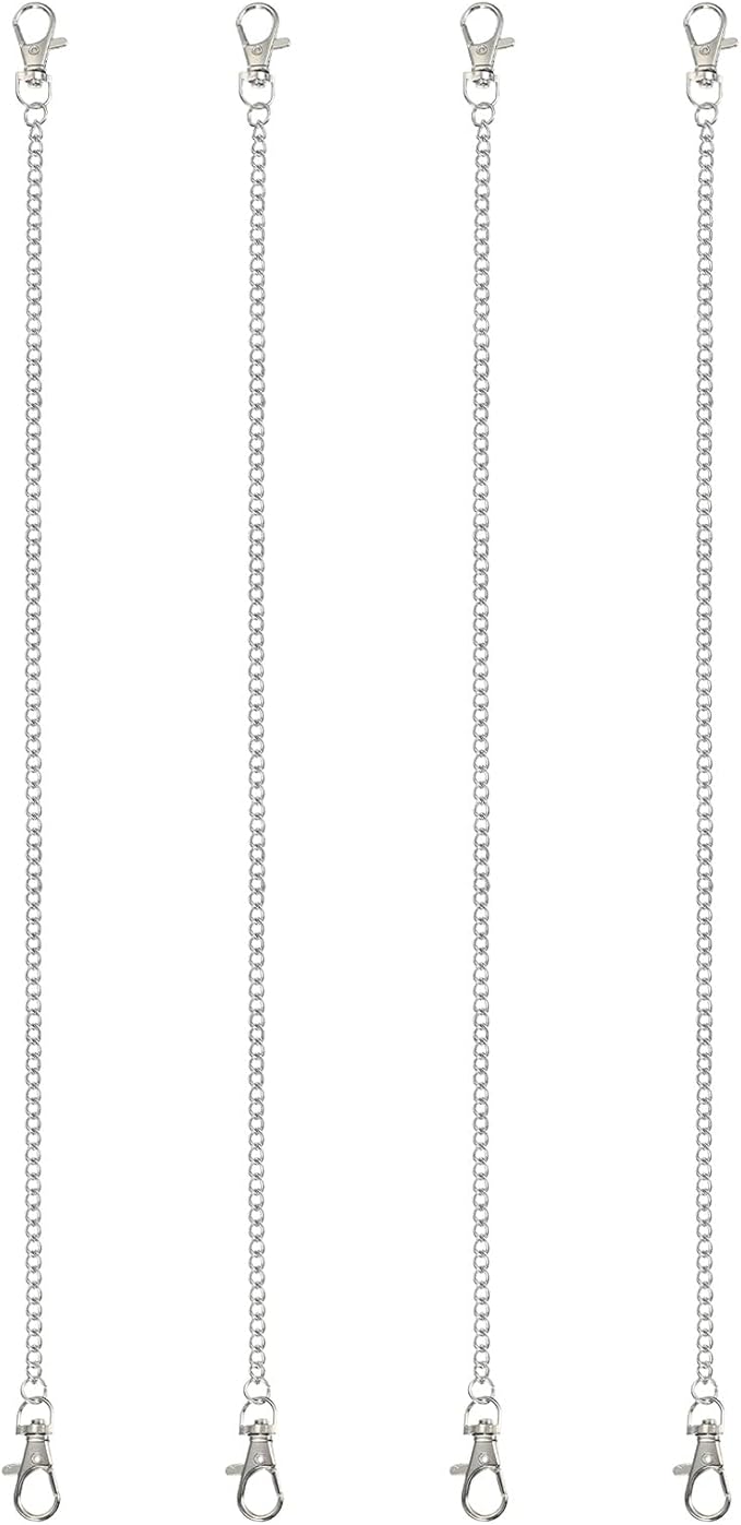 PATIKIL 4Pcs Hanging Chains with Clasp, 19.7 Inch Plant Hangers for Bird Feeders Planters Lanterns Wind Chimes Chalkboards and Ornaments, Silver