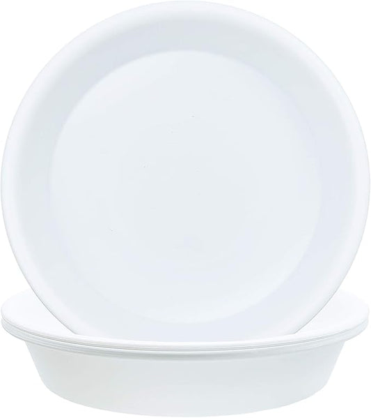 TITE 3 Pack Plant Saucer Heavy Duty Sturdy Drip Trays for Indoor and Outdoor (10 Inch, White)