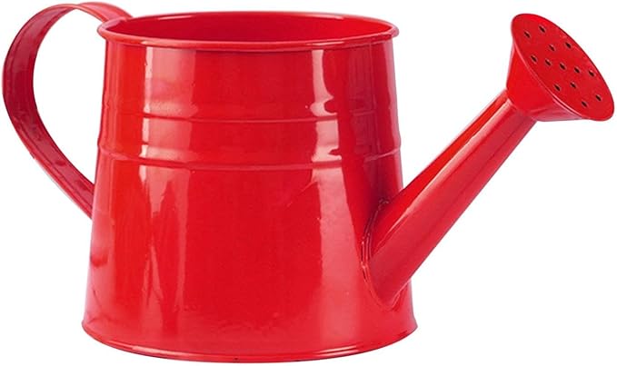 Watering Can Gardening Tool Accessories, Sprinkling Can 1L Metal Flower Garden Watering Can for Outdoor Indoor Plants Lawn Garden (red)