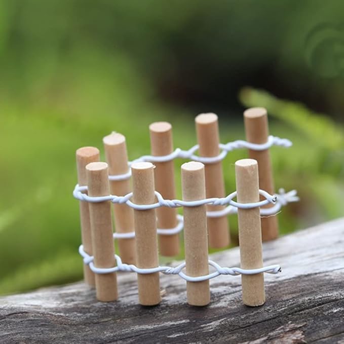 Fence Micro Landscape Ornaments, Miniature Figurines Fairy Garden Accessories, Garden DIY Kit 2PCS