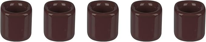 Mega Candles 5 pcs Brown 1/2 Inch Diameter Ceramic Chime Ritual Spell Candle Holders, Great for Casting Chimes, Meditation, Rituals, Spells, Vigil, Witchcraft, Wiccan Supplies