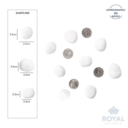 River Rocks Decorative Ornamental Vase Filler Aquarium Gravel White, Large 5 lbs - Landscaping Pebbles for Indoor Plants, Fish Tank Gravel, Terrarium & Home Decor, DIY & Crafting – Royal Imports