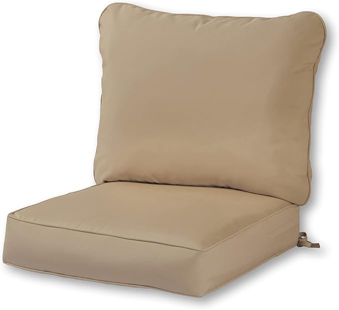 Greendale Home Fashions 2-Piece Outdoor Deep Seat Cushion Set, Sanddollar