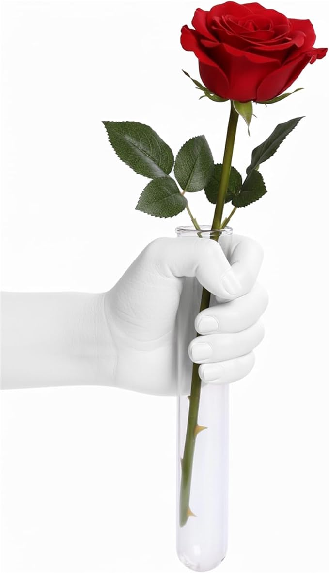 Hollow Hand Wall Vase Set, Halloween Indoor Decorations, Gothic Home Decor, Wall Planters for Indoor Plants, for Home Entrance (White)