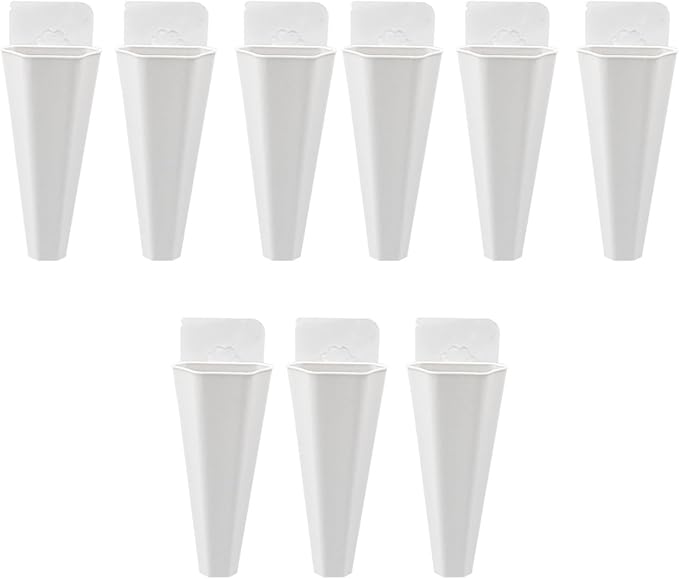 Yardwe Hanging Flower Pot 9Pcs Set White Plastic Wall Planters for Indoor and Outdoor Garden Decor Hydroponic and Trailing Compatible