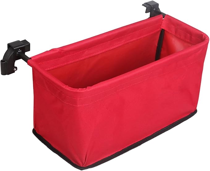 Wagon Cart Tail Bag Waterproof Removable Utility Attachment Easy Attach Wagon Basket for Garden Beach, Red