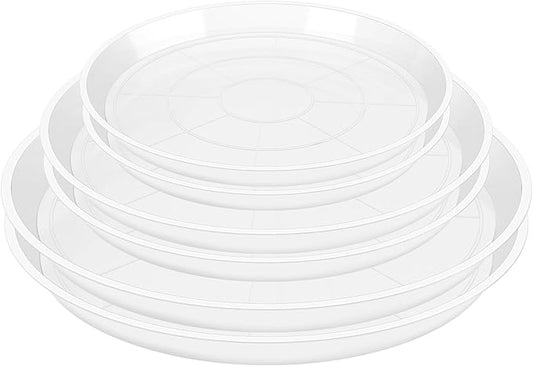 4 6 8 Inch Plant Saucer Pot Tray, 6 Pack Clear Plant Saucers for Indoors and Outdoors, Large Plastic Dish Suacer Water Drip Tray for Potted Plants Flowers (4 6 8 Inches)